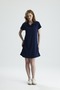 Polo Collar A-Line Mini Dress Navy Blue - 4