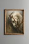 Noble Horse Portrait – Vintage Patterned Frame – Slim Model