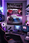 Sports Car-Lp5 Wall Covering Brilliant Quality Fabric Room Decor Tapestry Wall Carpet Gaming - 2