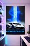 Sports Car-Lp1 Wall Covering Brilliant Quality Fabric Room Decor Tapestry Wall Carpet Gaming - 2