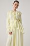 Imported Fabric Collar and Sleeve V Ruffled Chiffon Set - 3