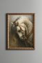 Noble Horse Portrait – Vintage Patterned Frame – Slim Model