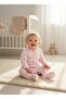 3-Piece Baby Romper Set with Booties, 100% Cotton, Floral Pattern, Long Sleeve, Newborn Hospital Release - 3