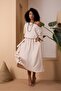 Women's Linen Pocket Belted Short Sleeve Summer Dress - 6