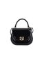 Women's Black Shiny Patent Leather Gel Form Design Handbag and Crossbody Bag