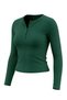 Women's Nefti Colorful Crew Neck Long Sleeve Ribbed Camisole Blouse Body - 7