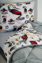 Single Duvet Car Sped Luxury Patterned Double-Sided Wellsoft Sleeping Set (Duvet+Sheet+Pillowcase) - 2