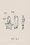 Silver Color Zircon Stone Star and Heart 3-Piece Earring Set - 4