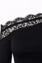 Women's Boat Neck Spanish Sleeve Lace Detailed Blouse - 4