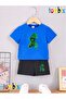 Green Hat Bear Printed T-Shirt Shorts Summer Children's Set