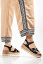 Wicker Cross Strap Detailed Casual Women's Sandals - 3