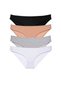 4 Pieces Super Eco Set Lycra Women's Slip Panties Black Skin Gray White