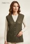 Women's mother's vest - cool spring mercerized knitwear, pocketed, buttoned