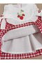 Baby Girl Strawberry Embroidered Gingham Cotton Summer Stylish & Casual Dress - 6