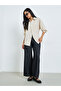 Beige Solid Double-Placket Oversized Shirt - 2
