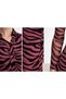 Women's Zebra Patterned Transparent Shirt Dress – Slit, Long Sleeves, Bodycon Fit - 3