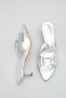 Women's Pointed Toe Heeled Sandals Silver Yanki - 5
