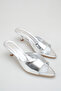 Women's Pointed Toe Heeled Sandals Silver Yanki