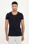 Black O-Neck Men's Undershirt 100% Cotton