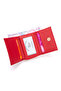 Women's Small Wallet Zippered Card Holder Mini Wallet Multi-Compartment Stylish Leather Look Red - 3