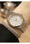 Milano Women's Double Color Gold Silver Metal Cord Stone White Dial Wristwatch 2 Years Warranty