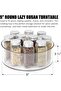 2 pcs Non Skid Lazy Susan Kitchen Organizer and Storage 360 Degree Rotating, Clear Plastic - 2