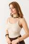 Women's Padded Strap Crop Blouse Cream - 5