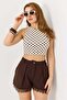 Women's polyamide polka dot crop top - cream - 3