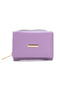 Women's Lilac Small Wallet with Zipper, Card Holder, Mini Wallet, Multiple Compartments for Coins, Stylish Leather Look - 5