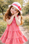 Girl's Plaid Hat and Cotton Summer Dress - 5