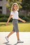 Girl's Denim Capri Jort Stretchy Waist Casual Denim Shorts - 2