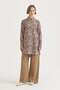 Patterned basic lyocell tunic - light brown