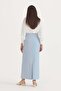 Pilikaşeli pencil skirt light blue - 4
