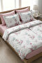 Leena 100% Cotton Satin 200 Tc (80 Thread) Printed Family Size Duvet Cover Set - 2 Duvet Covers (7 Pieces)