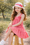 Girl's Plaid Hat and Cotton Summer Dress - 3