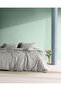 Crep Family Size 100% Cotton Flat Duvet Cover Set - Ice Gray