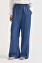 Comfortable loose fit lyocell trousers with elastic waistband - indigo - 2