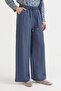 Elastic waist wide leg lyocell pants indigo - 2