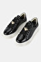 Women's Black Patent Leather Genuine Natural Leather Leather -41 Size Lace-Up Snea Sneakers Kkabi - 2