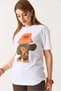 Women's printed crew neck short sleeve t-shirt white - 3