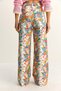 Women's White Blue Vintage Pattern High Waist Denim Trousers Dp251033 60286008 - 8