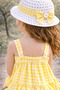 Girl's Plaid Hat and Cotton Summer Dress - 4