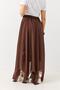 Women's Stone Detailed Asymmetrical Lined Chiffon Skirt Brown - 5