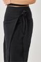 Women's black linen midi skirt with waist tie detail - 4
