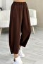 Women's Modal Fabric Pleated Cuffs Elastic Waist Single Bottom Shalwar Trousers - 2