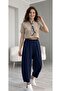 Women's Modal Fabric Pleated Cuffs Elastic Waist Single Bottom Shalwar Trousers - 4