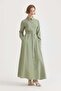 Belted Lyocell Shirt Dress Green