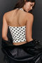 Yako Slim Fit Polka Dot Halter Neck Jumpsuit Top & Women's Blouse & Tshirt - White - 3