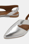 Women's Lame Genuine Natural Leather 36-41 Size Side Open Ballet Flats - 3