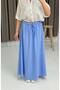 Women's Elastic Waist Lace-Up Long Skirt Blue - 2